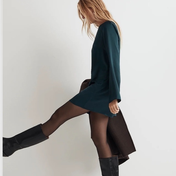 Madewell Shift Mini Dress smoky spruce satin - Picture 3 of 7